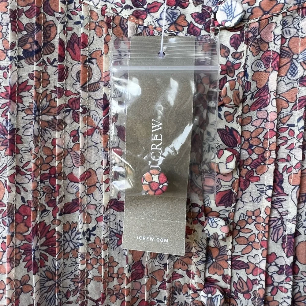 J. Crew Silk cotton voile pintuck top in blooming floral